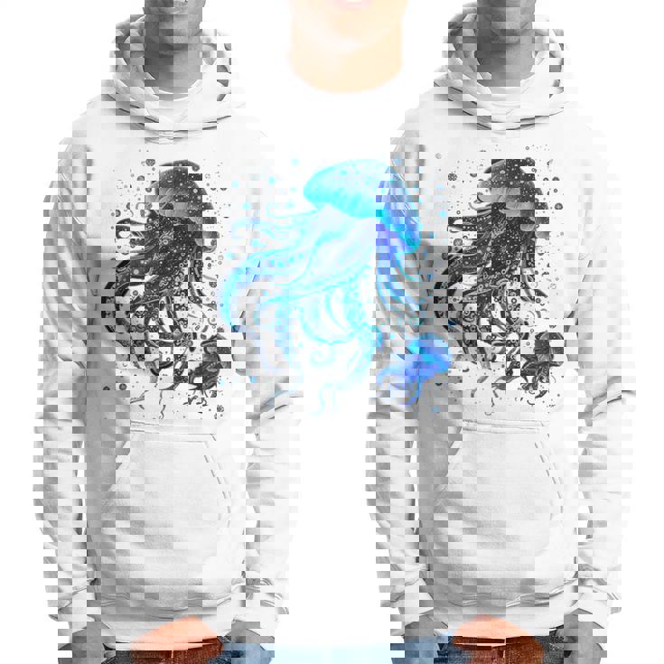 生物発光と水中世界クラゲ パーカー