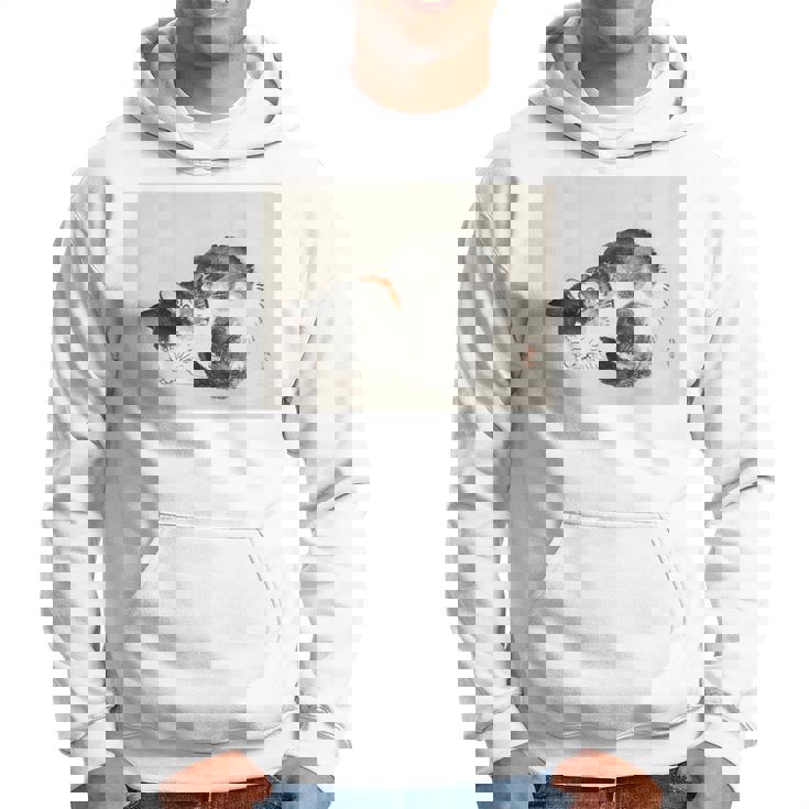 眠れる猫 子猫 このばいれい 日本 美術 絵画 かわいい 墨 パーカー