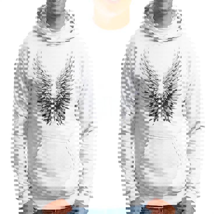 背中には白い天使の羽 パーカー