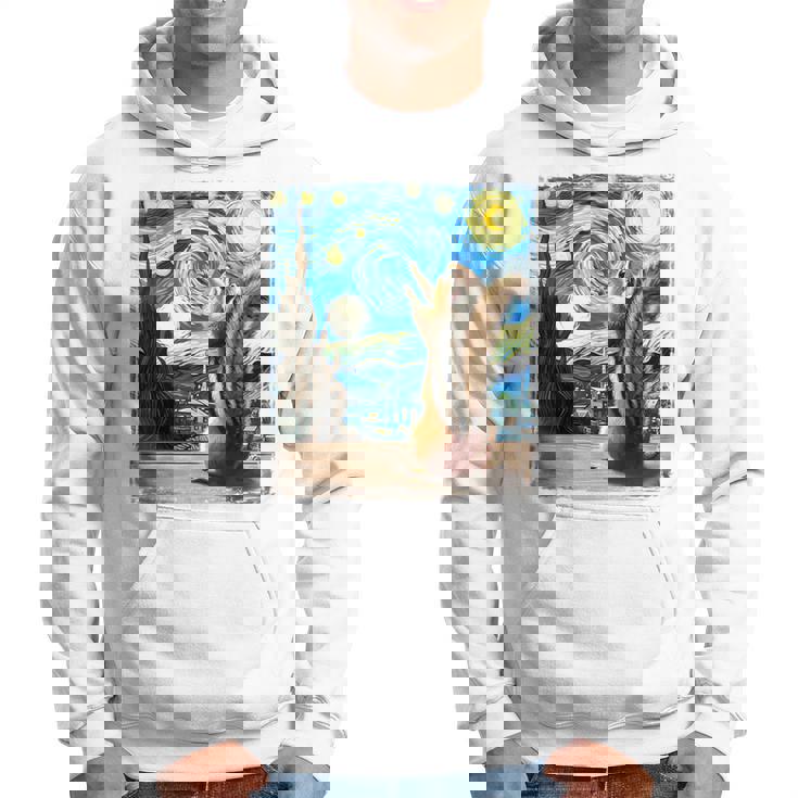 芸術的なシマリスシャツ ゴッホスタイル 星月夜 シマリス パーカー