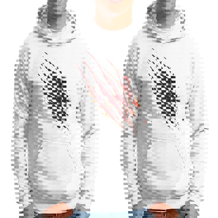 血まみれのシャツ ハロウィン ゾンビ 爪 マーク 血のはね パーカー