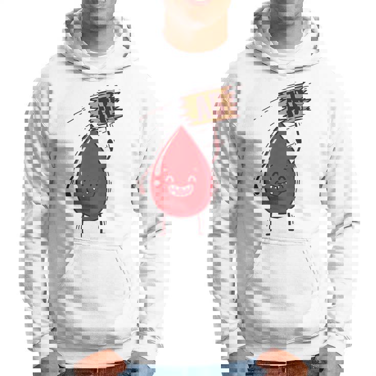 血液型 Ab 血液ドロップ シールドハート付き パーカー