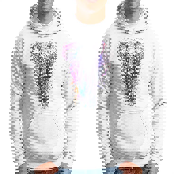 象 抽象画 モチーフ 動物 恋人 アート 象 パーカー