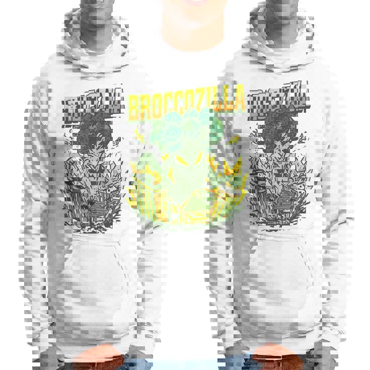 都市を攻撃する巨大なブロッコリーモンスター面白いブロッコリー パーカー