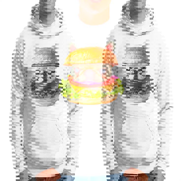 面白いtシャツ フレンチブルドッグ 犬 ハンバーガー メンズ グッズ かわいい おもしろ 面白い 服 ネタ 長袖tシャツ パーカー