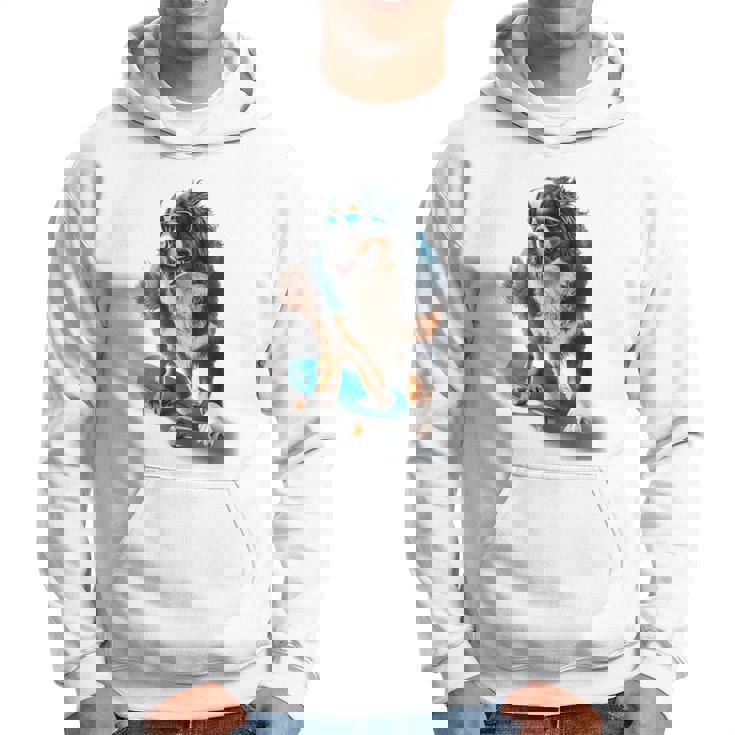 面白いスケートボード バーニーズマウンテンドッグ スケーター スケートグラフィック パーカー