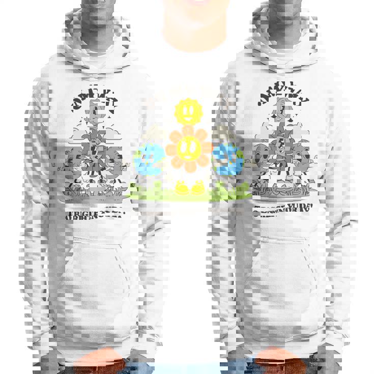 面白いポジティブスマイルサンガーデンハッピーガーデナー植物が育つ 長袖tシャツ パーカー