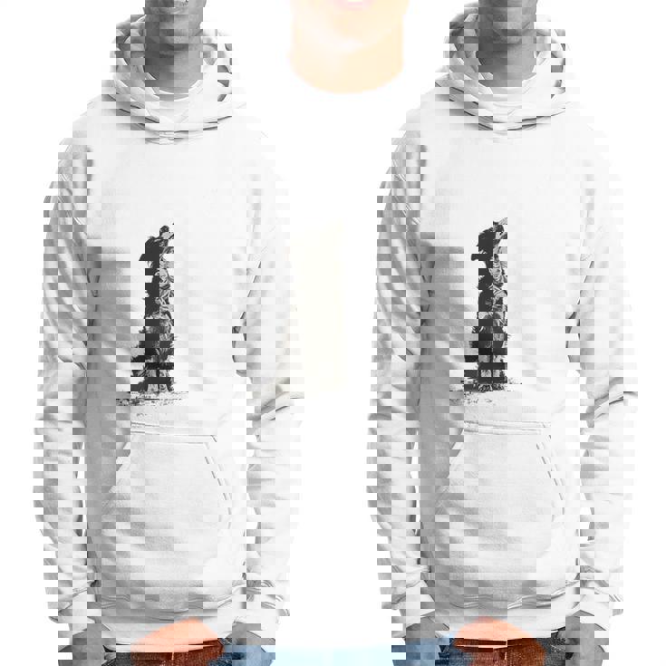 飼い主を見ているボーダーコリー 農場の犬 パーカー