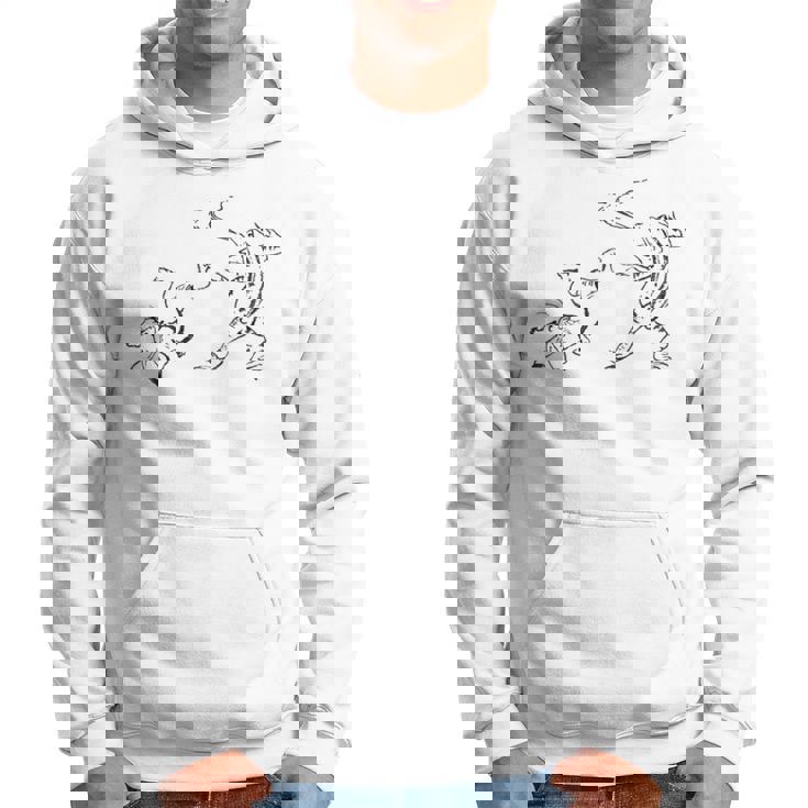 鳥獣戯画《蛙と兎・相撲》かえる うさぎ【日本・世界の名画】日本画 和柄 美術館アート 長袖tシャツ パーカー