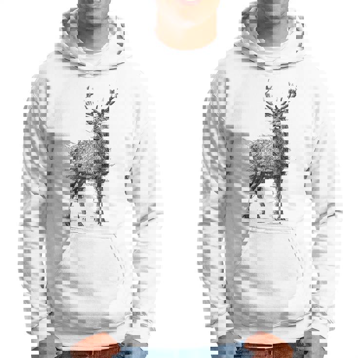 鹿 絵 グラフィック 動物 アート モチーフ 鹿 パーカー