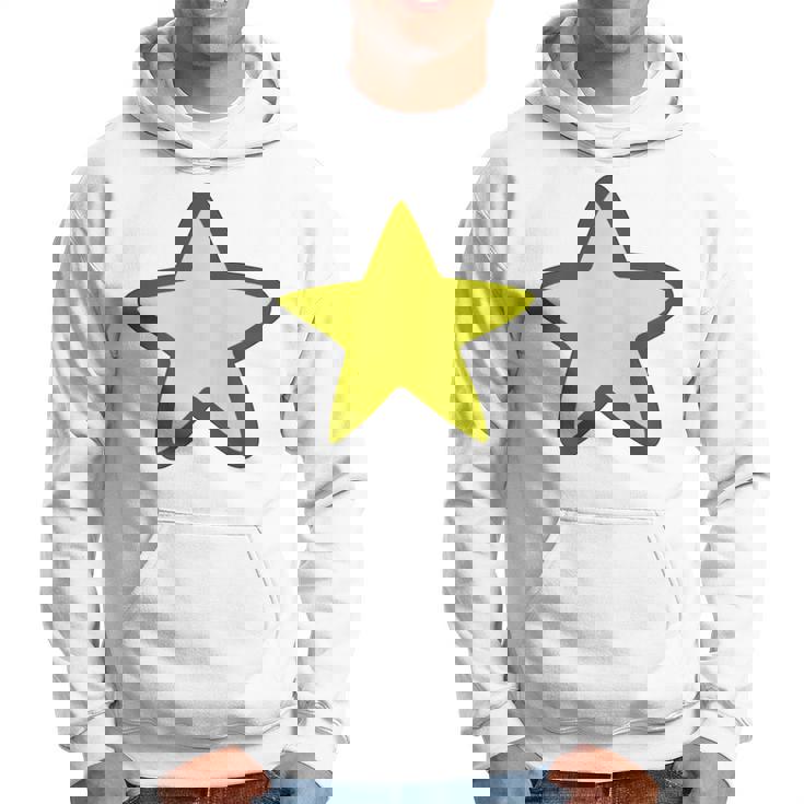 黄色い星と黒のアウトライン パーカー