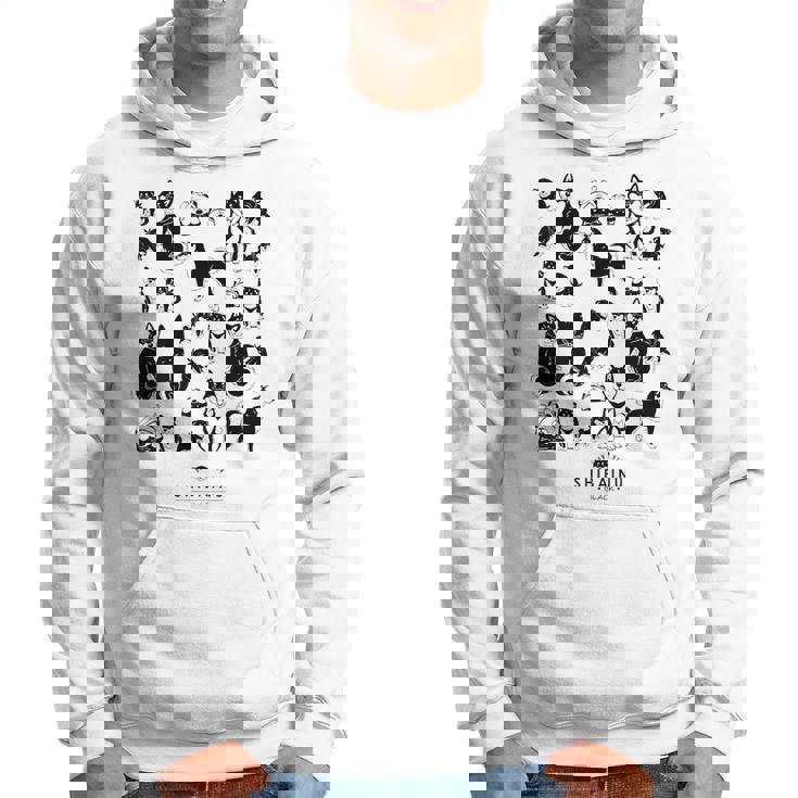 黒柴たくさん かわいい柴犬 柴犬イラスト パーカー