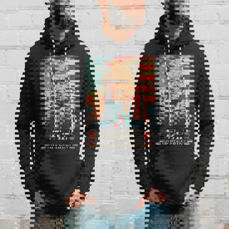 2024年大統領向けトランプ4547 パーカー 彼への贈り物