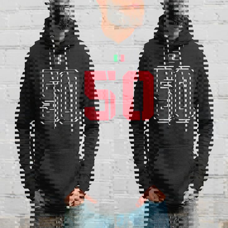 50 ナンバー カレッジスタイル ヴィンテージ 赤 白 イタリア国旗 パーカー 彼への贈り物