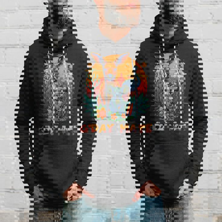 Australia G'day Mate And Aussie Animals Kangaroo Koala Emu パーカー 彼への贈り物