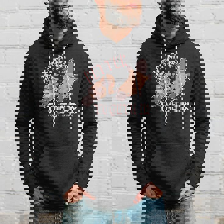 Better Together バレンタインデー カモノハシ カップル ラブ ハッピー パーカー 彼への贈り物