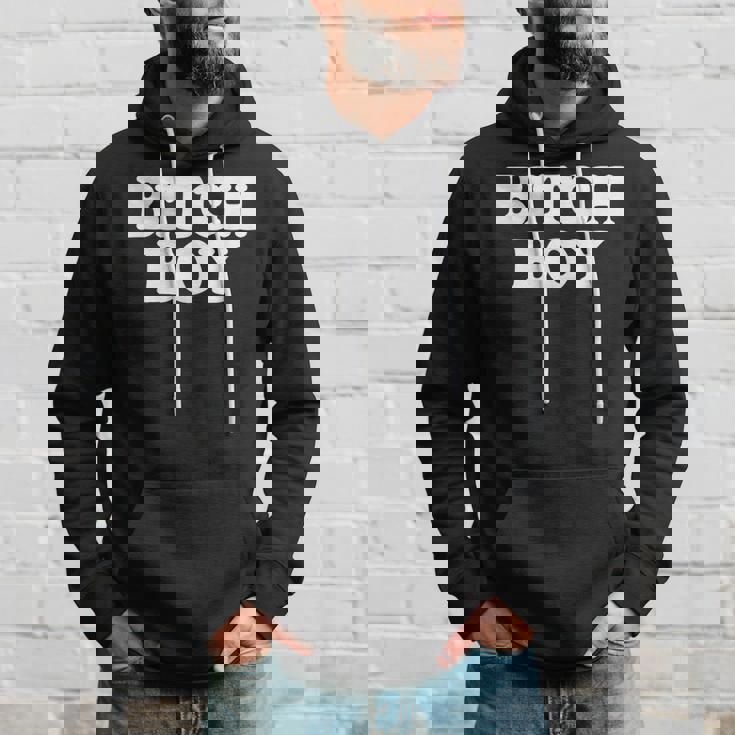 Bitch Boy 面白い言葉 皮肉なノベルティ ユーモア 男 男性 パーカー 彼への贈り物