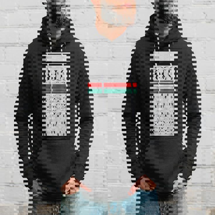 Bocci ぼっち ロゴ 総柄 緑 赤 イタリア国旗風【変なデザイン屋さん】陰キャ オタク ブランド パロディ 面白 パーカー 彼への贈り物