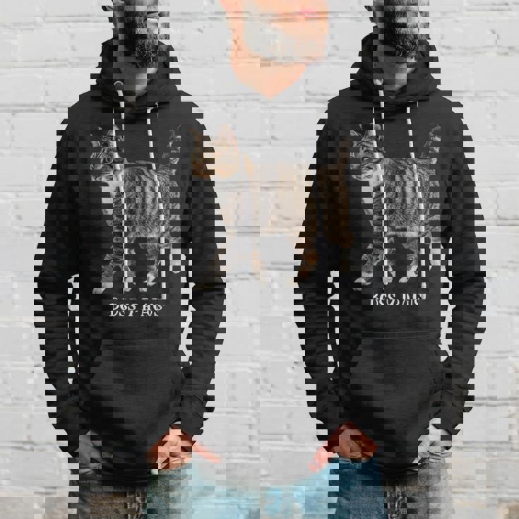 Bossy Paws 猫好き キジトラ白 猫ネタ 猫しもべ ツンデレ 猫飼い 猫オーナー 猫依存症 おもしろ パーカー 彼への贈り物