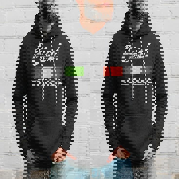 Ciao Italia トリコロールグリーン 白と赤 イタリア国旗 イタリア パーカー 彼への贈り物