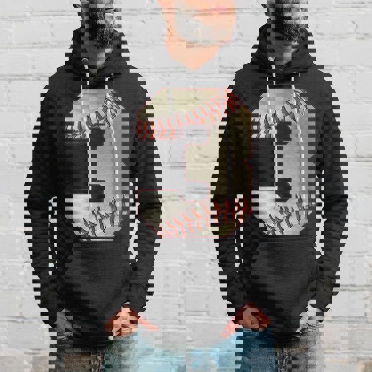 Cool 3 3番 数字 バースデーパーティー 3番目 野球 誕生日 パーカー 彼への贈り物