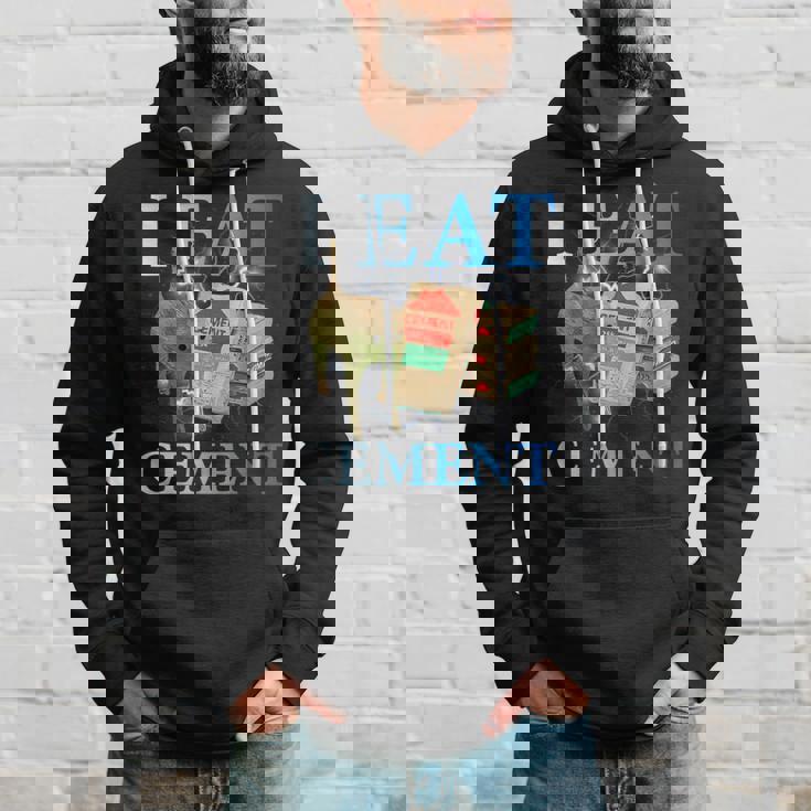 Cool I Eat セメント、建設猫、面白いユーモア、猫のミーム パーカー 彼への贈り物