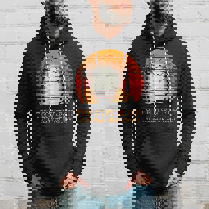 The Cove Beach Cape May New Jersey ビンテージ サンセット レトロ 太陽 パーカー 彼への贈り物