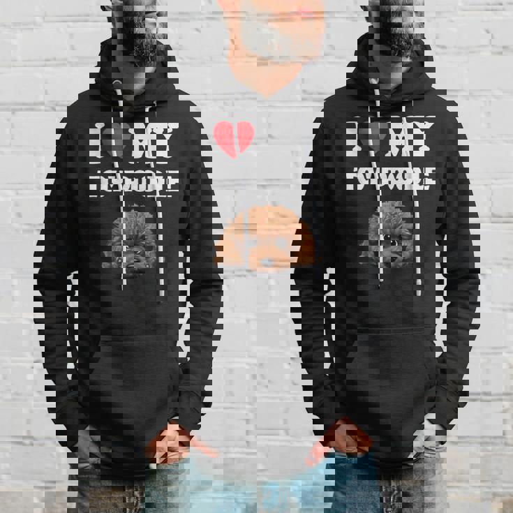 Cute I Love My Toy プードル 犬の飼い主 パーカー 彼への贈り物