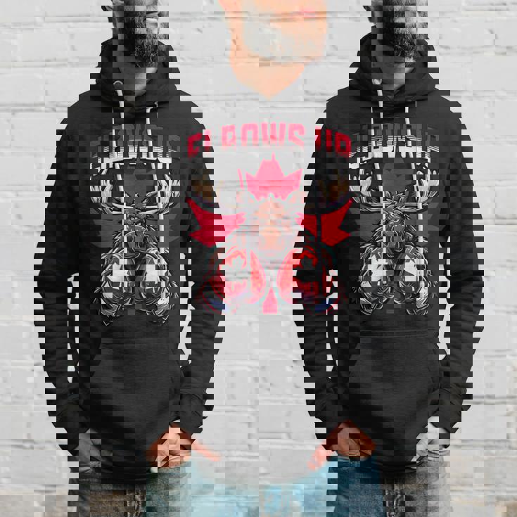 Elbows Up Canada ボクシング ムース メープルリーフ カナダの誇り パーカー 彼への贈り物