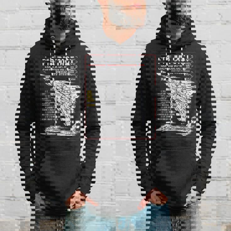 F-14 Tomcat Us American Carrier航空機 ブループリント パーカー 彼への贈り物