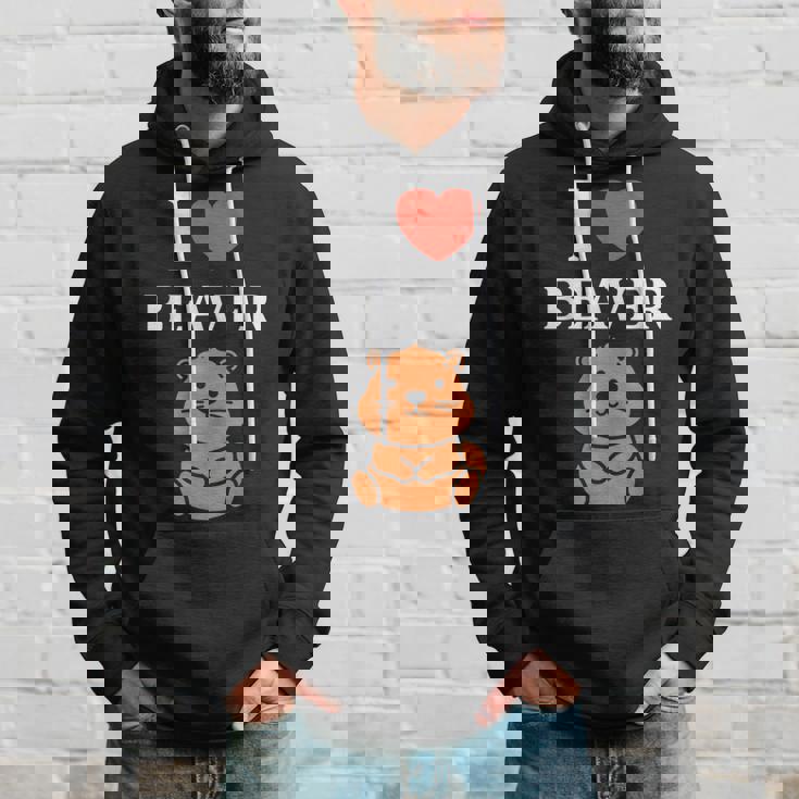Baby Beavers Minimalist Cute I Love Beaver パーカー 彼への贈り物