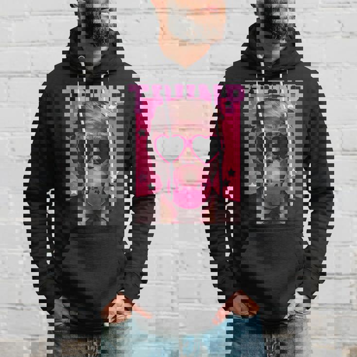 Trump 2024 メガネ&バブルガム ピンク パーカー 彼への贈り物