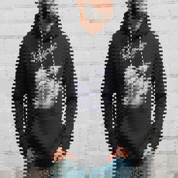 Hug Me ベルーガ アートデザイン 可愛い おしゃれ 動物 シロイルカ シロクジラ パーカー 彼への贈り物