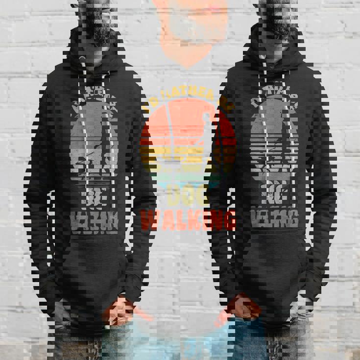 I'd Rather Be Dog Walking レトロ ラブドッグウォーカー パーカー 彼への贈り物