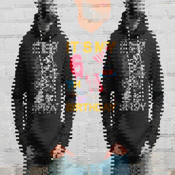 It's My 6Th Birthday Party ハロウィン スケルトン 誕生日 パーカー 彼への贈り物