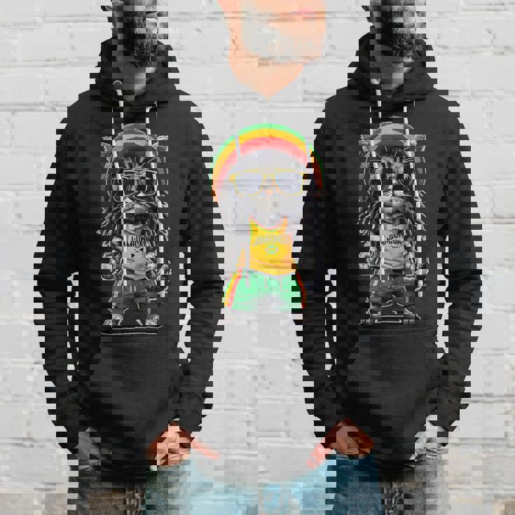 Jameowca クールで面白いジャマイカン ラスタ レゲエ キャット パーカー 彼への贈り物