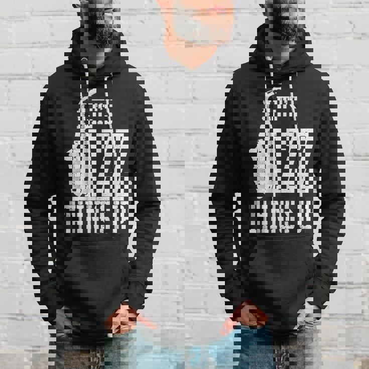 Let's Jazz Things Up 面白いサックス音楽サックスギフト パーカー 彼への贈り物