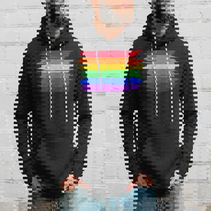 Lgbt ハートにレインボーフラッグ パーカー 彼への贈り物