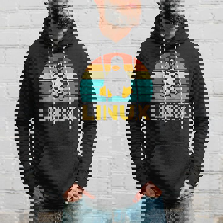 Linux レトロ ヴィンテージ ペンギン オタク ペンギン オペレーティング システム オタク パーカー 彼への贈り物