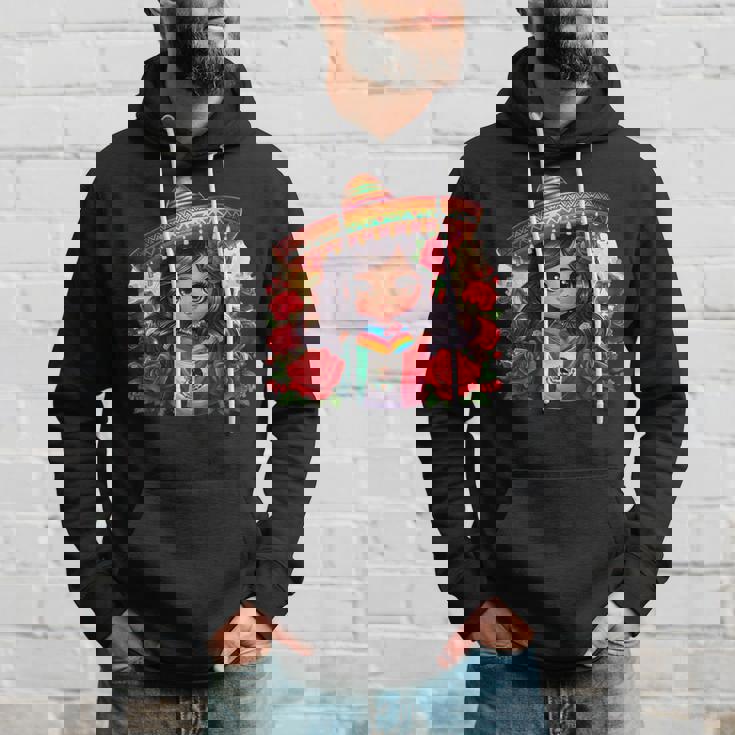 Long Haired Curvy Mexican Chibi Zarape Roses Mexican Pride パーカー 彼への贈り物