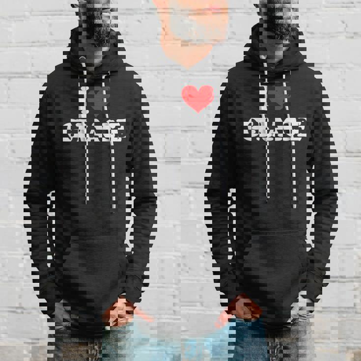 I Love Grace I Heart Grace ファーストネーム グレース ジョーク 面白い パーカー 彼への贈り物