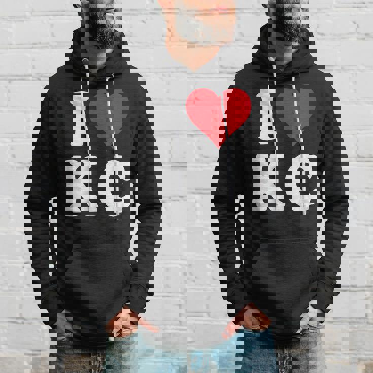 I Love Kc Initials I Heart KC First Last Name K C パーカー 彼への贈り物