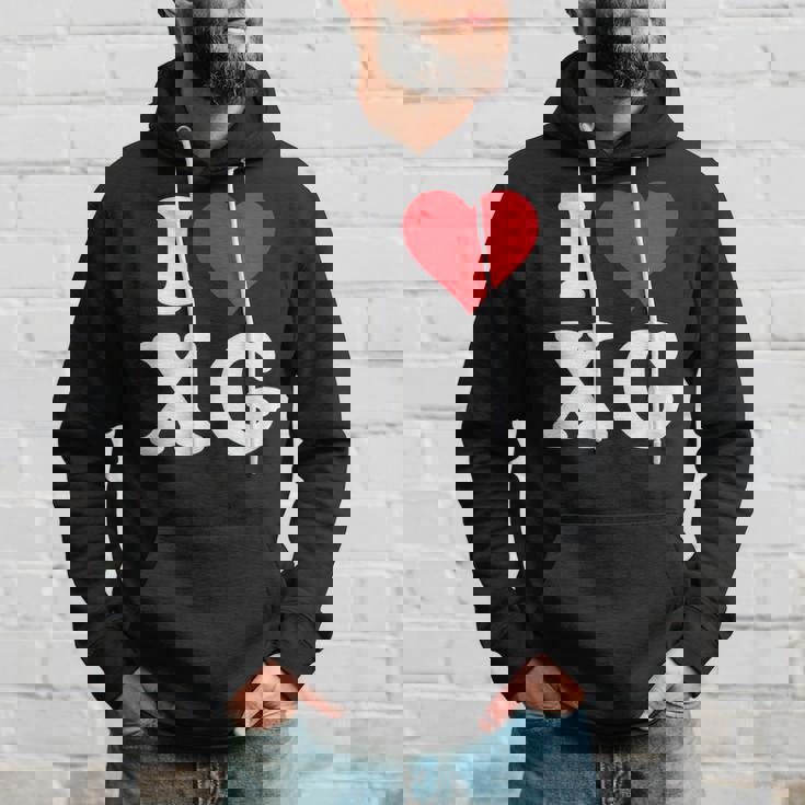 I Love Xg Initials I Heart XG First Last Name X G パーカー 彼への贈り物