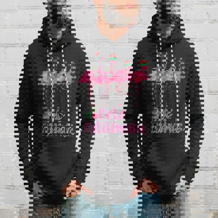 Mele Kalikimaka フラミンゴ ハワイ トロピカルファミリー パーカー 彼への贈り物