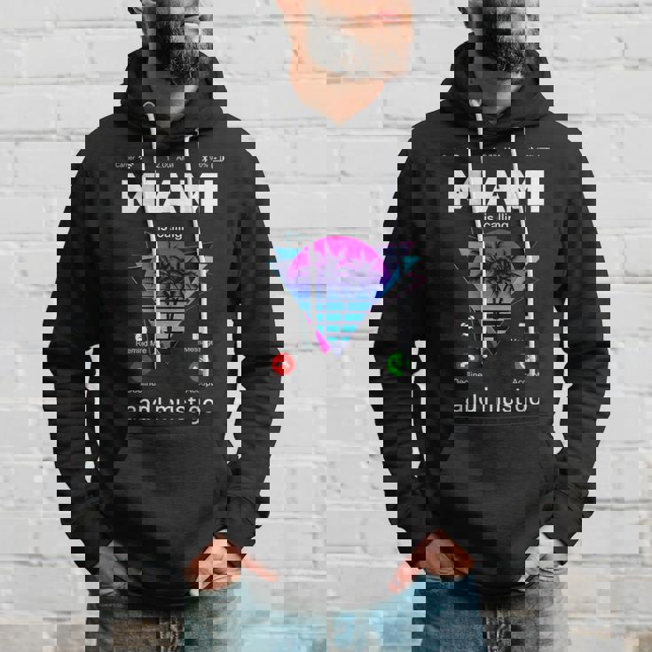 Miami Is Calling & I Must Go Illustration Graphic s パーカー 彼への贈り物