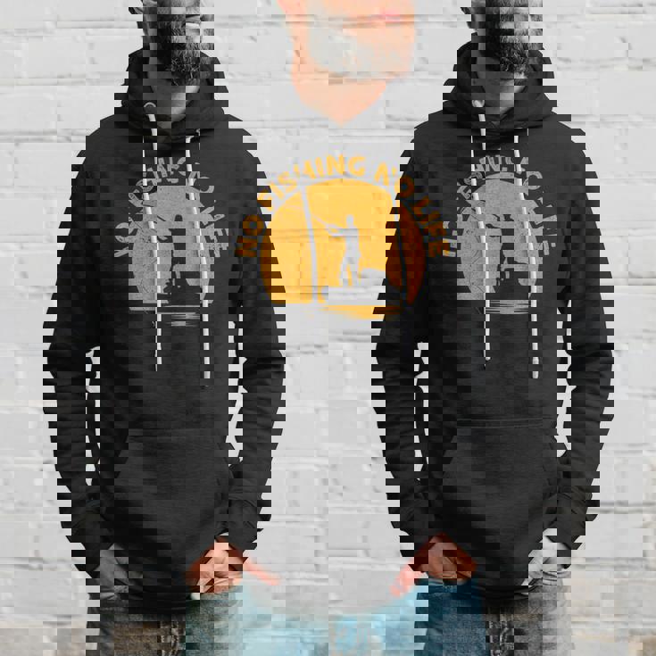 No Fishing No Life 釣り フィッシング ロゴ プリント パーカー 彼への贈り物