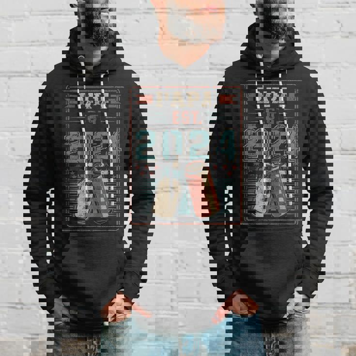 Papa Est 2024 初めてのパパ 父の日 新しい父親の父性 パーカー 彼への贈り物