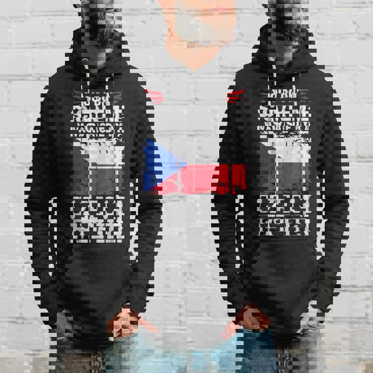 Raised By A Czech Father Father's Day Czech Republic Flag パーカー 彼への贈り物