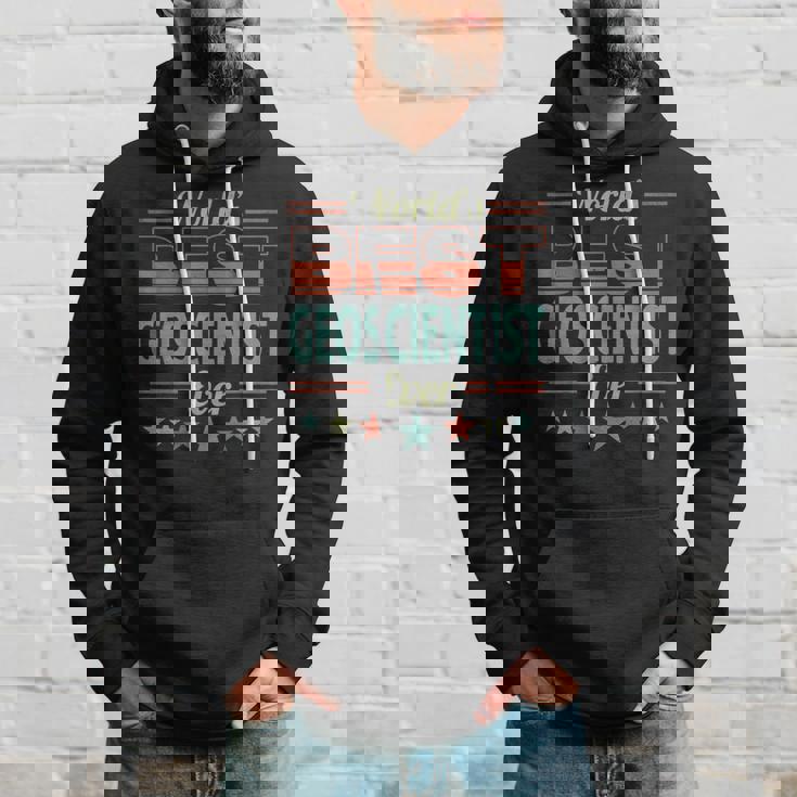 Retro Badge Worlds Best Geoscientist パーカー 彼への贈り物