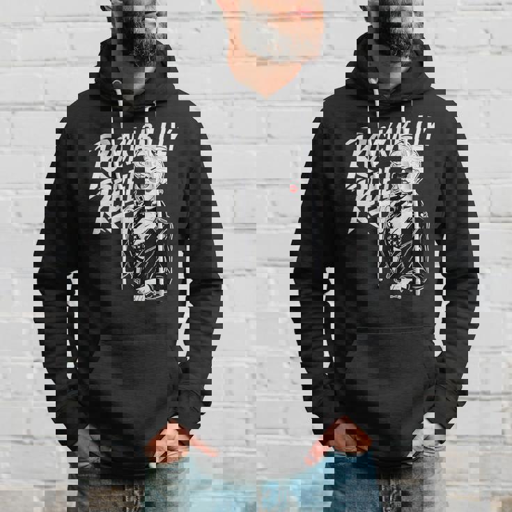 Rockabilly Rebel Blonde Pinup With Attitude Graphic パーカー 彼への贈り物